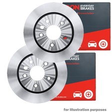 DON Rear Brake Discs Pair Solid 262mm Fits Hyundai Accent Getz i20 Kia Rio