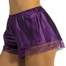 Purple Sexy Shiny Satin Lace