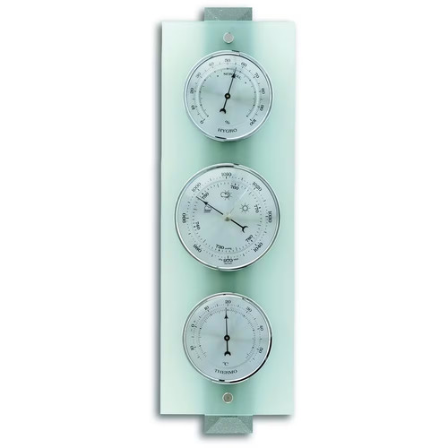 Frosted glass grey barometer - glass,