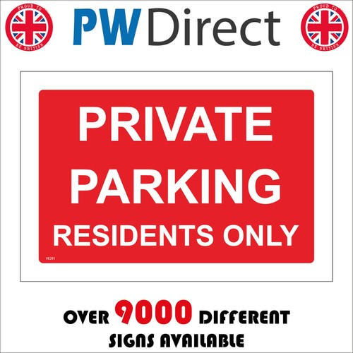 Sign private parking residents - private,