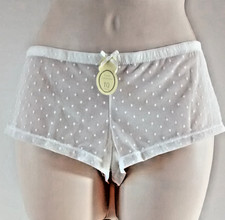 BNWT ** LA SENZA ** LINGERIE COTTON SPOT SHORT WHITE SIZE 10