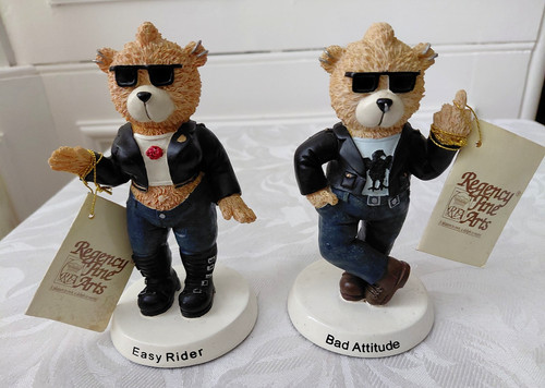 Bikers teddy bear figurines - bikers,