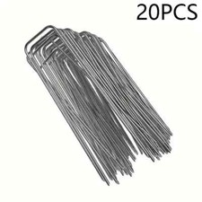 20pcs Stainless Steel Gardening Ground Spikes U-Shaped Garden Pins Garden Heavy