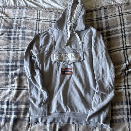Napapijri men grey hoodie - napapijri, m