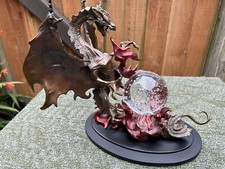 Franklin Mint Bronze Dragon of Destiny Crystal Ball Statue By Julie Bell 
