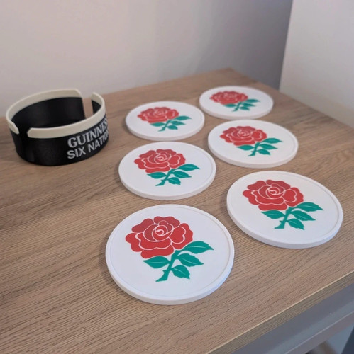 England rugby coaster set - england,