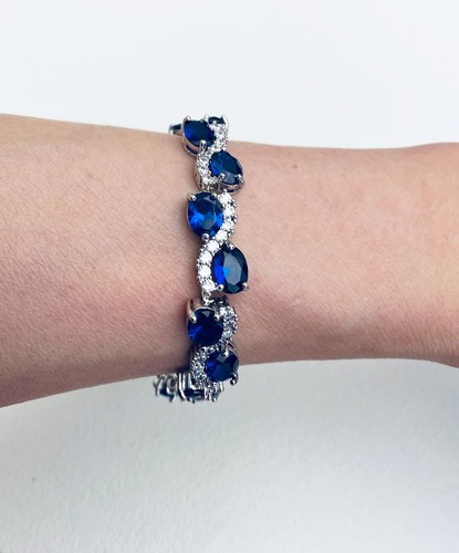 White gold finish blue - white,