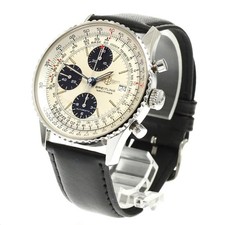 BREITLING OLD NAVITIMER A13022 41mm SS Automatic Silver/Black Chronograph #C347