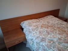 Vintage G Plan Quadrille Bed Headboard with Bedside Drawers in Teak