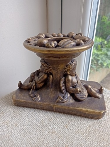 Gold cherub candle - gold,