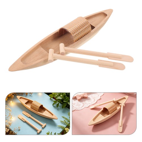 3pcs mini wood canoe with - mini,