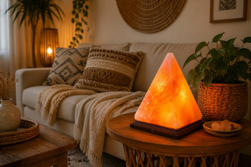 Himalayan pink salt pyramid - himalayan,