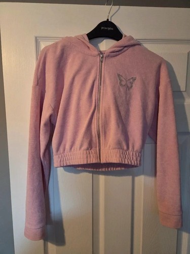 Pink cropped zip - uk, xs