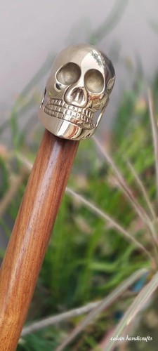 Vintage brass skull handle - handle, |