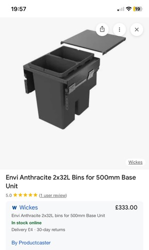 Wickes envi anthracite drawer - wickes,
