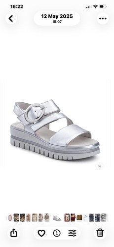 Gabor silver flatform sandals - gabor,