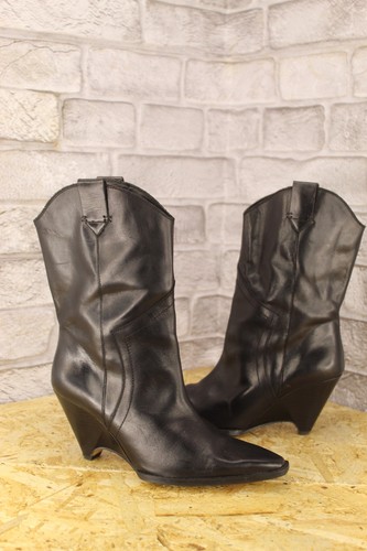 Black leather pull western - leather,