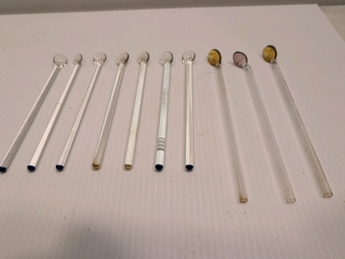 Vntg glass swizzle - vntg., sticks