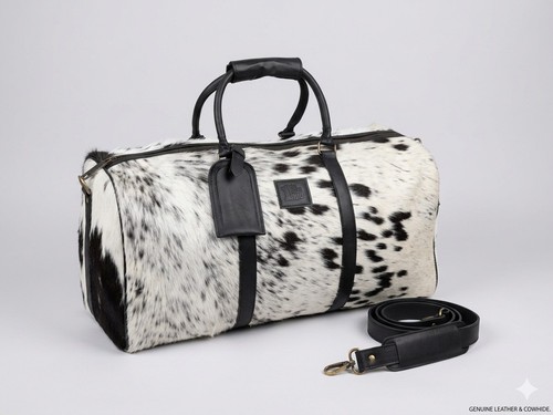 Genuine cowhide leather duffel - cowhide,