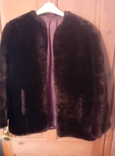 Ladies Vintage Long Sleeved Faux Fur Jacket. Size 10.