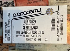 KULA SHAKER - Original Gig Ticket  - GLASGOW ABC 2016