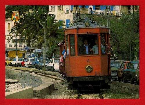 Tram tranvia postcard puerto - tram,