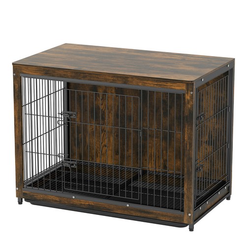 Wooden dog crate end - dog,