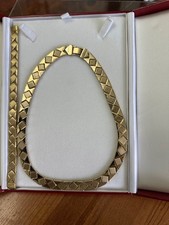 Rare Vintage 1980s to 1990s Monet Articulated Necklace & Bracelet, Deco Design.