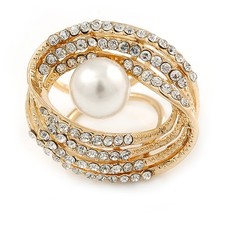 Large white glass pearl - white,