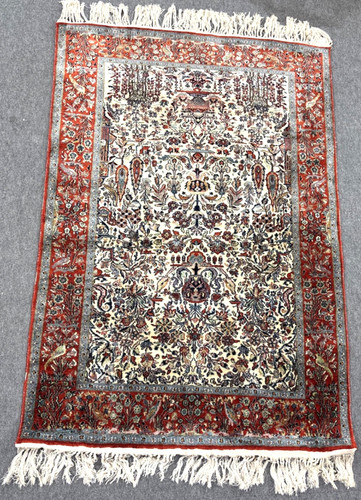 Antique oriental silk rug 118 - oriental,