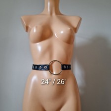 small 24" 26"  belt Latex Rubber black fetish kink