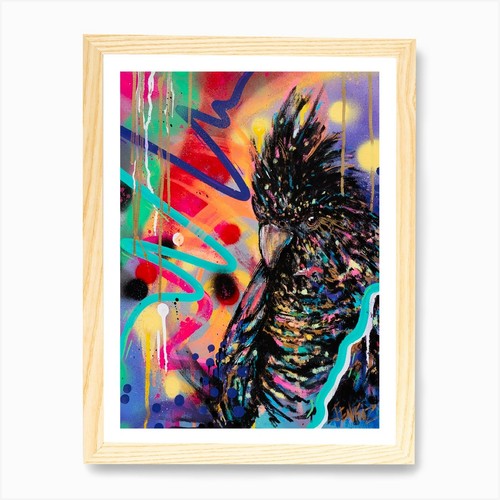 Black cockatoo art print - art,