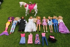 Large Mattel Barbie Doll Bundle With Barbie  Walking Dream Horse & Clothing