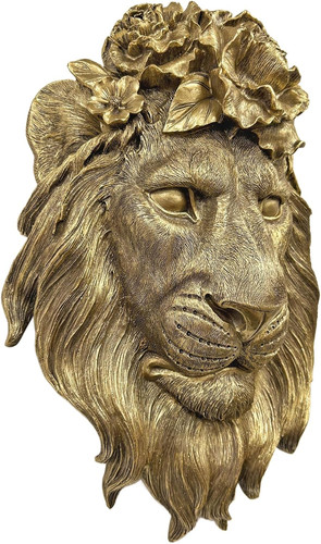 Gold animal heads sculptures - gold,