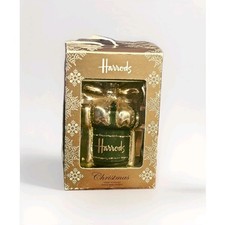 HARRODS Unused Vintage CHRISTMAS Tree Bauble Foil Glass Gift Present New 
