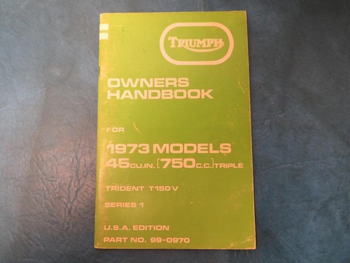 Triumph owners handbook - triumph, for