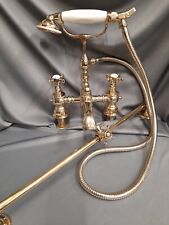 W ADAMS & SONS GOLD PLATED BATH SHOWER MIXER, NEW OLD STOCK & RISER