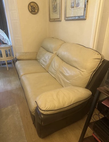 Two tone leather seater - leather, 3-seater