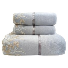 Grey Lace Towels Set Luxury