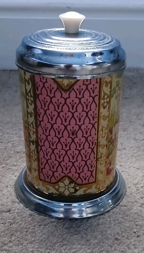 Vintage chrome tea caddy and - tea,