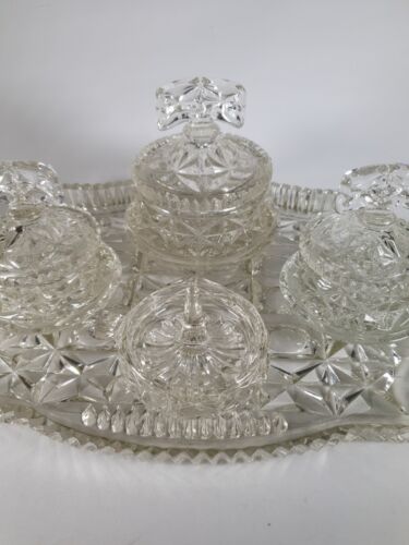 Vintage pressed glass heavy - glass,
