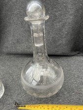 Antique Etched Glass Decanter