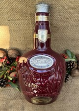 ROYAL SALUTE Chivas Scotch Whisky Vintage Ceramic Bottle, Cork & Velvet Bag WADE