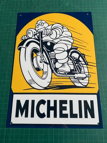 Motorbike man metal sign - man,