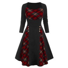 Women Plaid Check Gothic