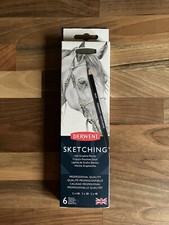 Derwent Professional Sketching Pencils Set of 6 Metal Tin Sharpener Graphite