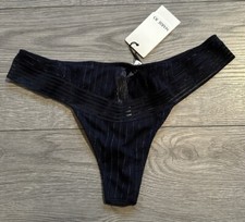 Marie Jo Tokuda Thong - Velvet Blue - UK M/EU 40 - BNWT
