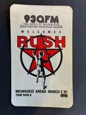 Rush Backstage Pass 1981