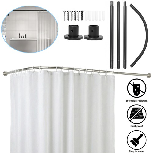 Shaped corner shower curtain - shaped,