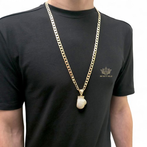 Mens 9ct gold boxing glove - gold,